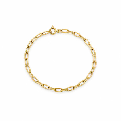 Luxury 18K Gold Paperclip Link Bracelet