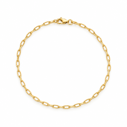 Luxury 18K Gold Paperclip Chain Bracelet