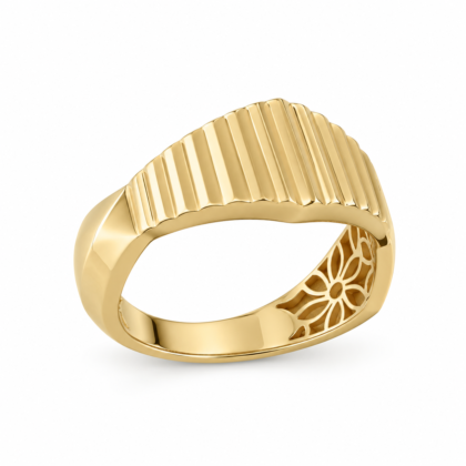 FLUTE-Textured Signet Ring