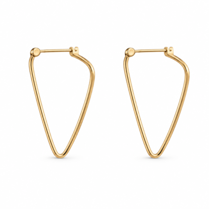 18K Gold Geometric Hoop Earrings