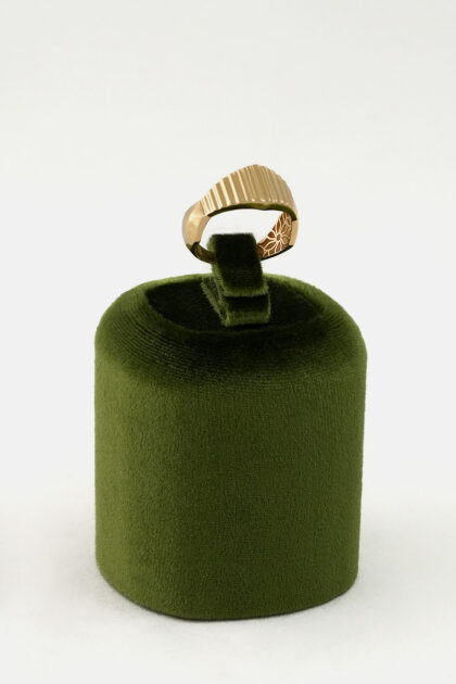 Textured Gold Signet Ring