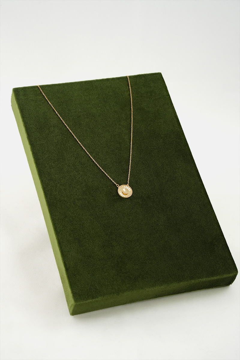 Sunburst 18k Gold Pendant Necklace