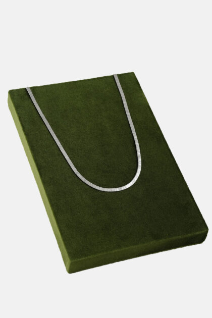 Premium White Gold Flat Disc Necklace - High Wieght