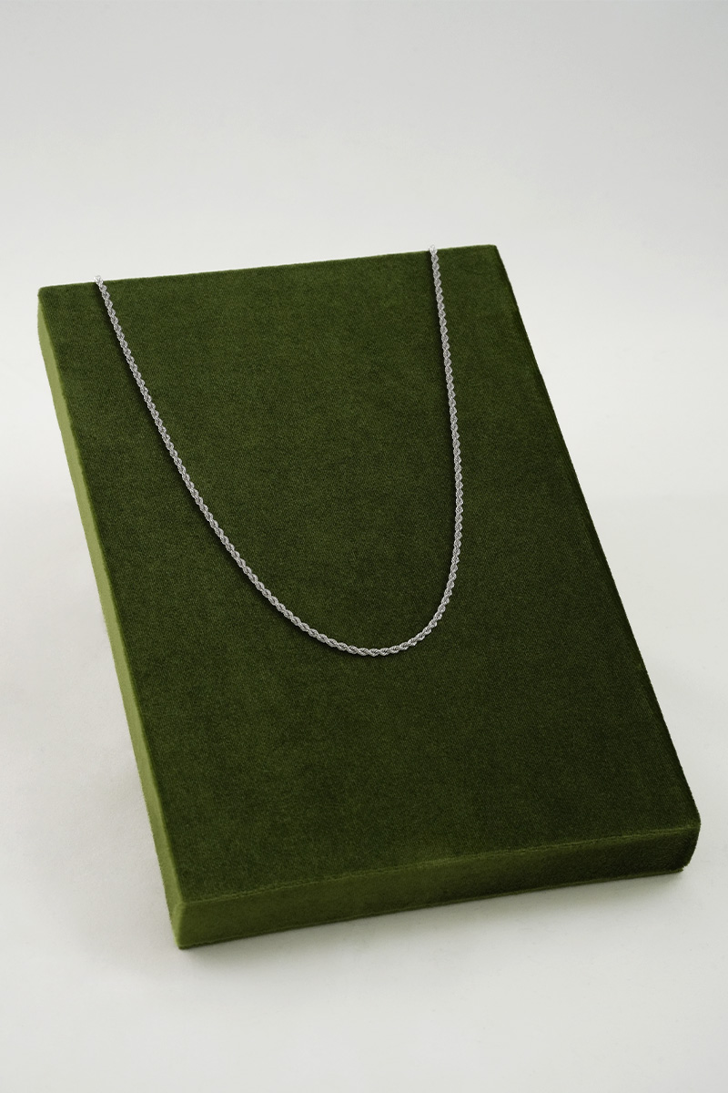Heavy White Gold Rope Chain Necklace - Pure Luxury Twisted Design - Image 3