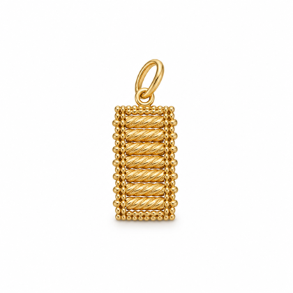 18K Gold Geometric Pendant Charm