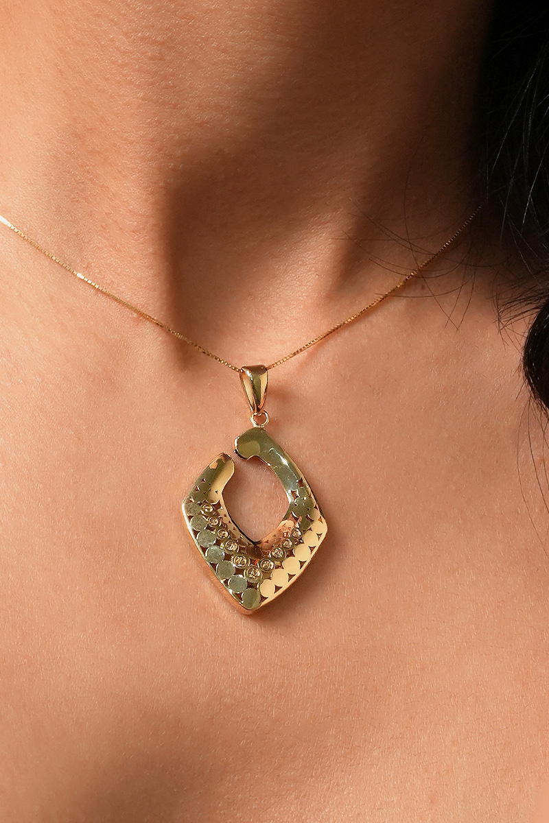 18K Gold Statement Pendant