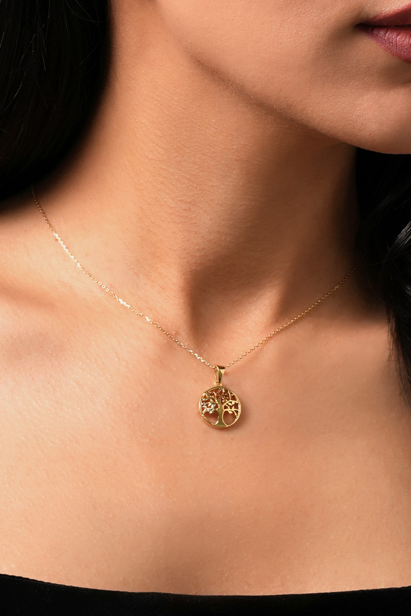 Elegant Tree of Life 18k Gold Pendant - Image 2