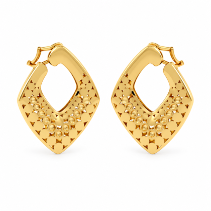 18K Gold Statement Hoop Earrings - High Wieght