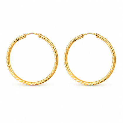 18K Gold Hoop Earrings for Women