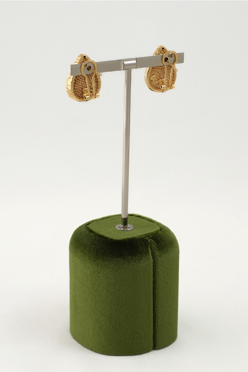 Hammered Gold Drop Earrings - Image 4