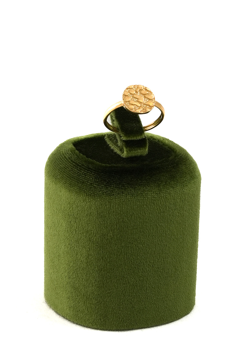 18K Gold Textured Statement Ring