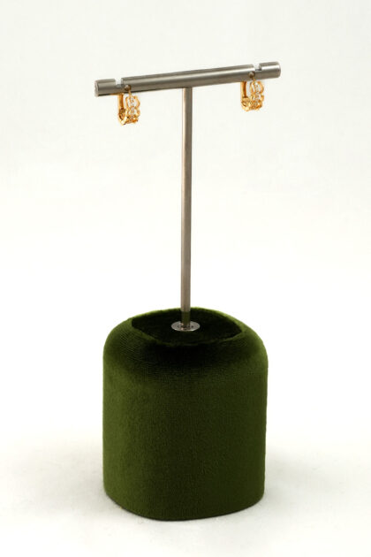 18K Gold Crystal Hoop Earrings for