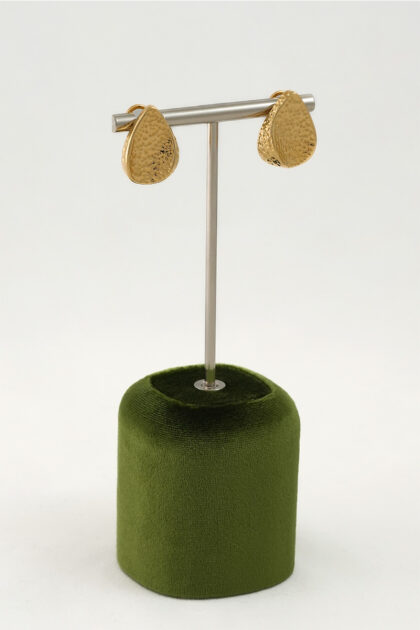 Hammered Gold Drop Earrings