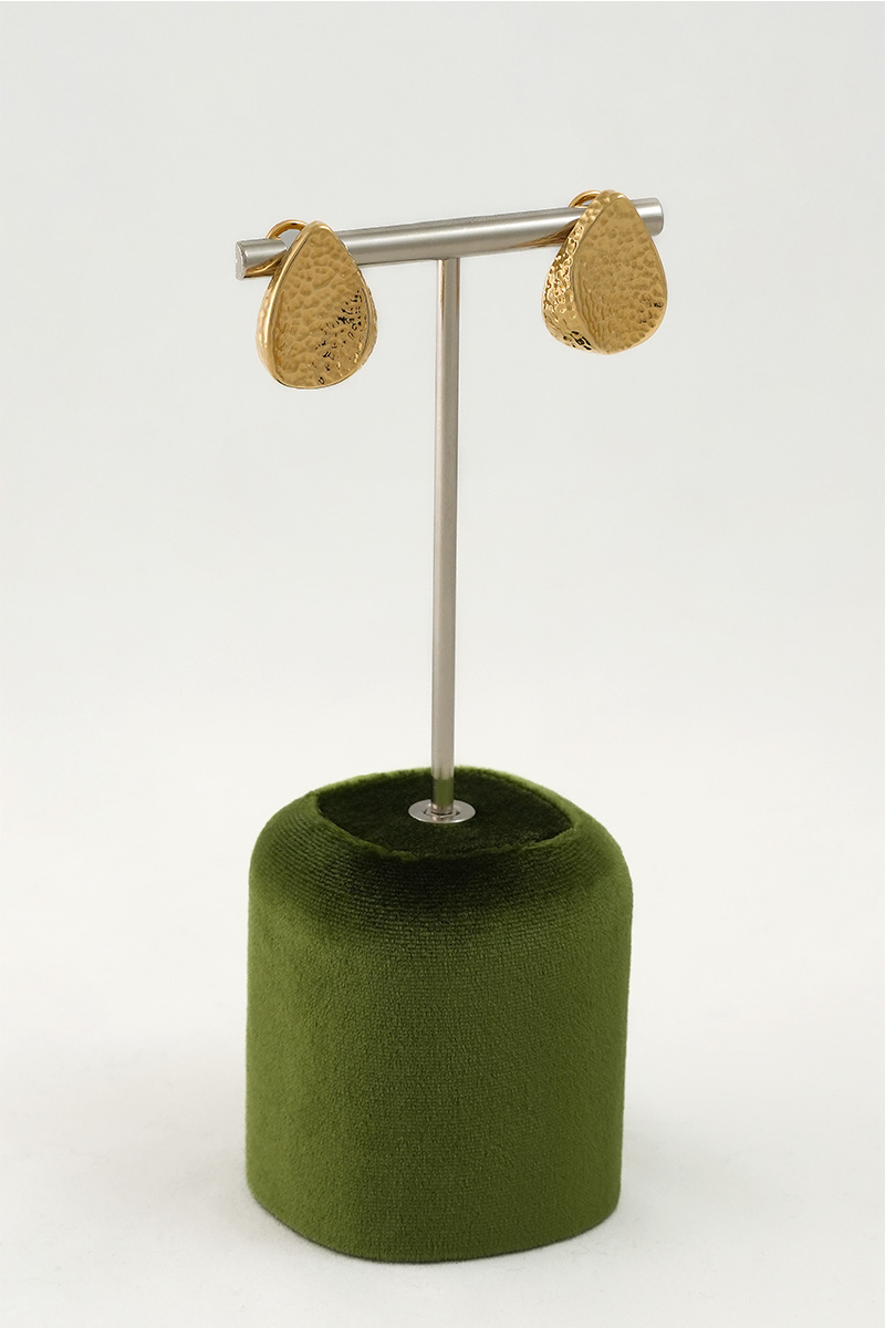 Hammered Gold Drop Earrings