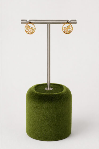 Luxury 18K Gold Bird Design Earrings