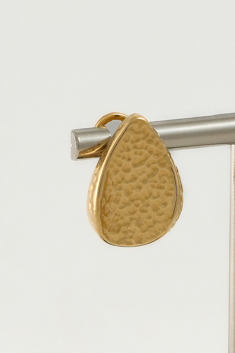 Hammered Gold Drop Earrings - Image 3