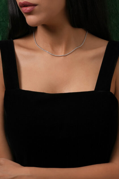Heavy White Gold Rope Chain Necklace - Pure Luxury Twisted Design