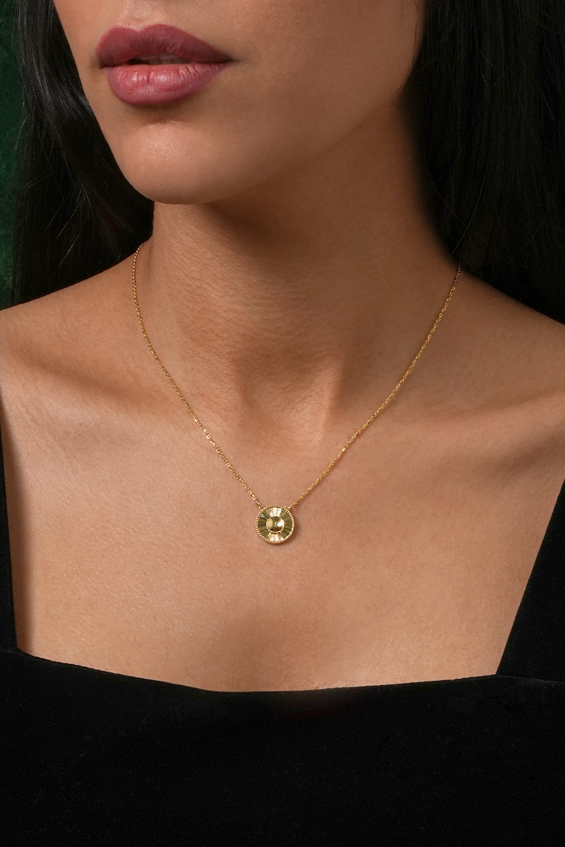 Sunburst 18k Gold Pendant Necklace - Image 2