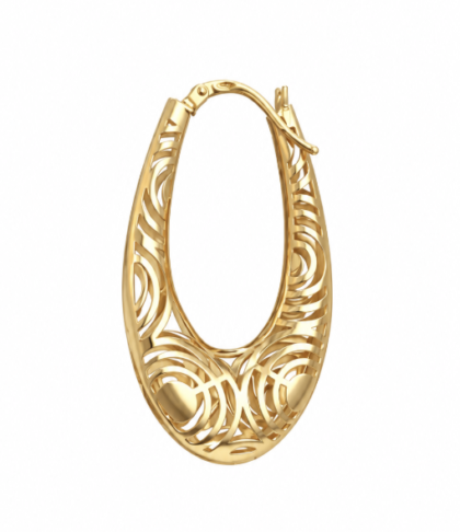 18K Gold Filigree Drop Earrings