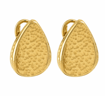 Hammered Gold Drop Earrings