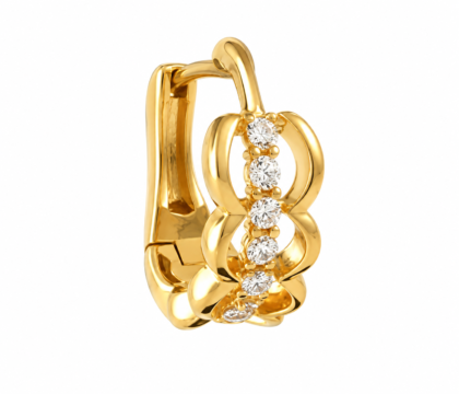18K Gold Crystal Hoop Earrings for