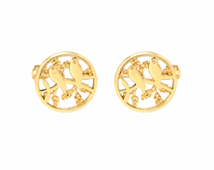 18K  Gold Floral Stud Earrings