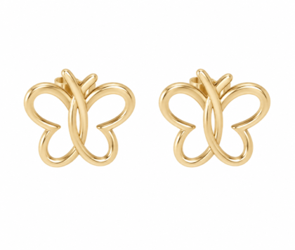 18K Gold Butterfly Stud Earrings