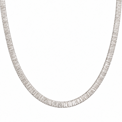 Premium White Gold Velvety Finish Luxury Necklace - High Weight
