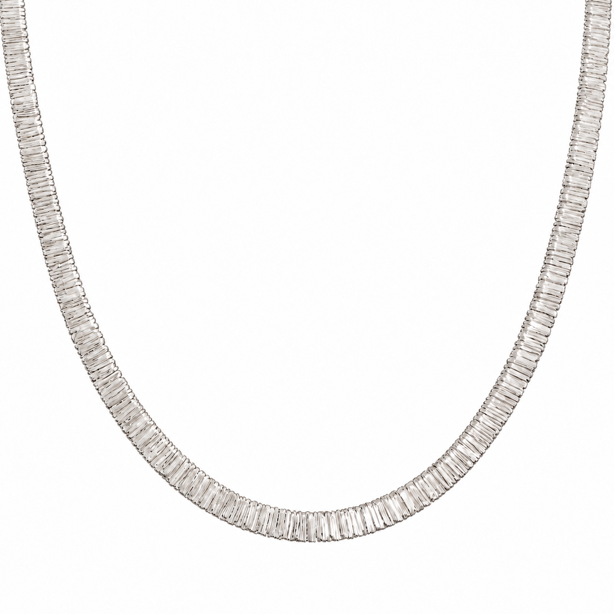 Premium White Gold Velvety Finish Luxury Necklace - High Weight