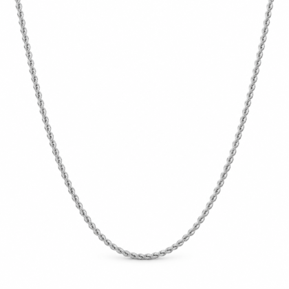 Heavy White Gold Rope Chain Necklace - Pure Luxury Twisted Design