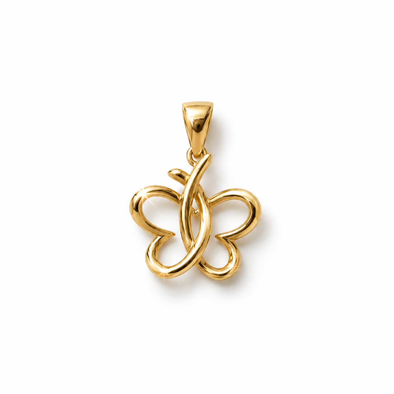 18K Gold Butterfly Pendant